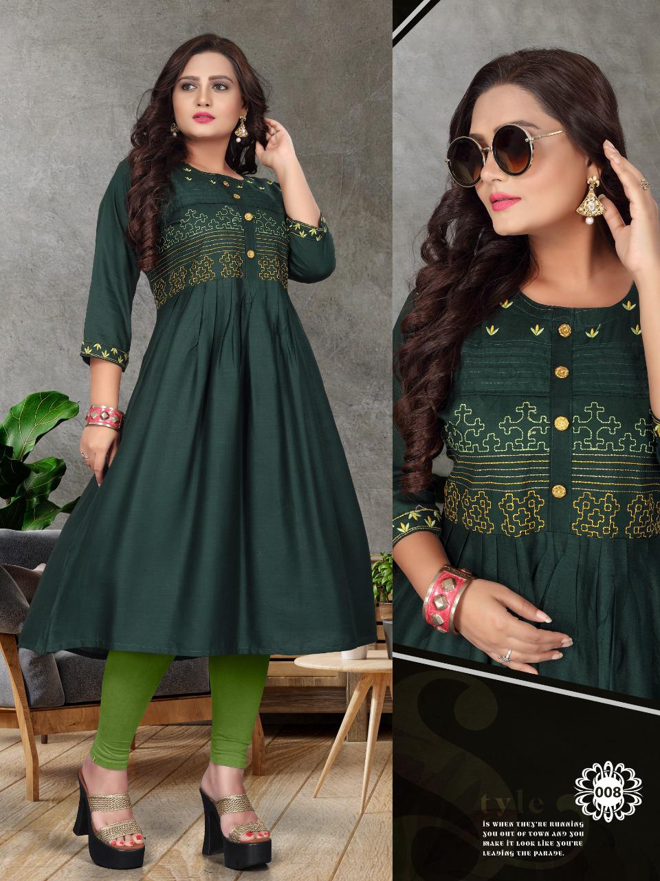 Vanshika 001 Fancy Ethnic Wear Embroidery Kurti Collection